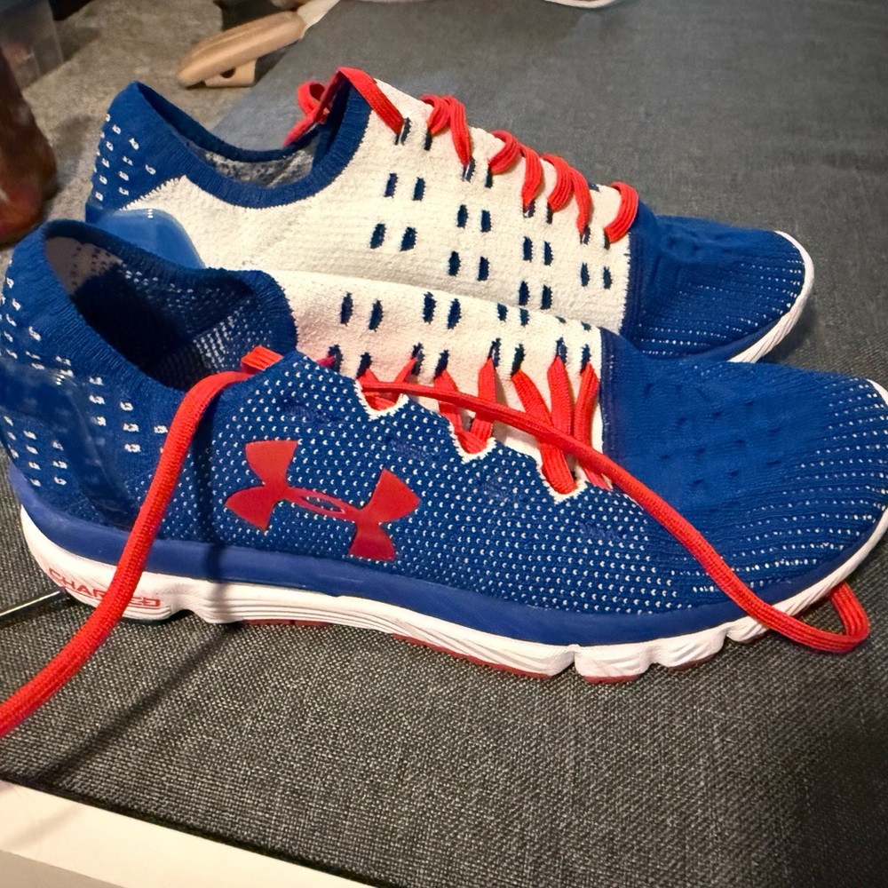Under Armour Blue and Red Sneakers